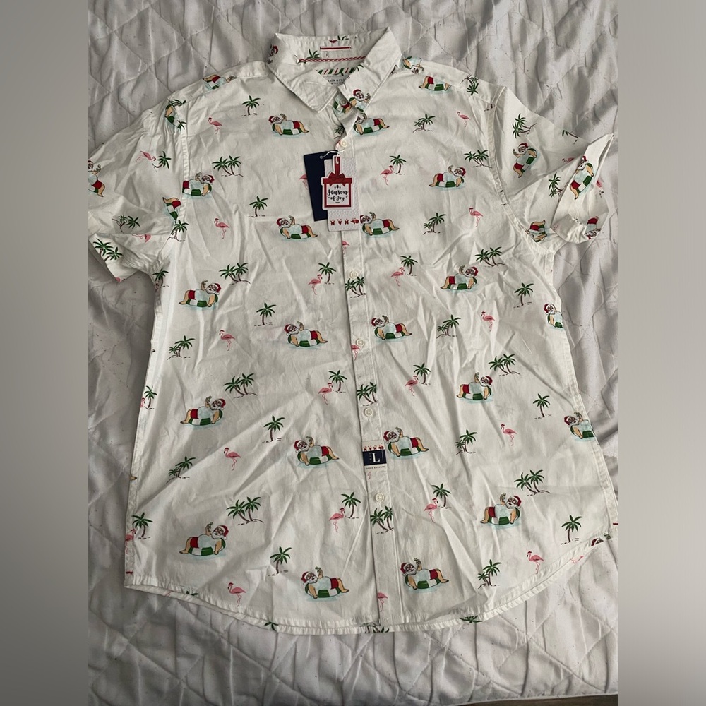 Santa in Florida button up